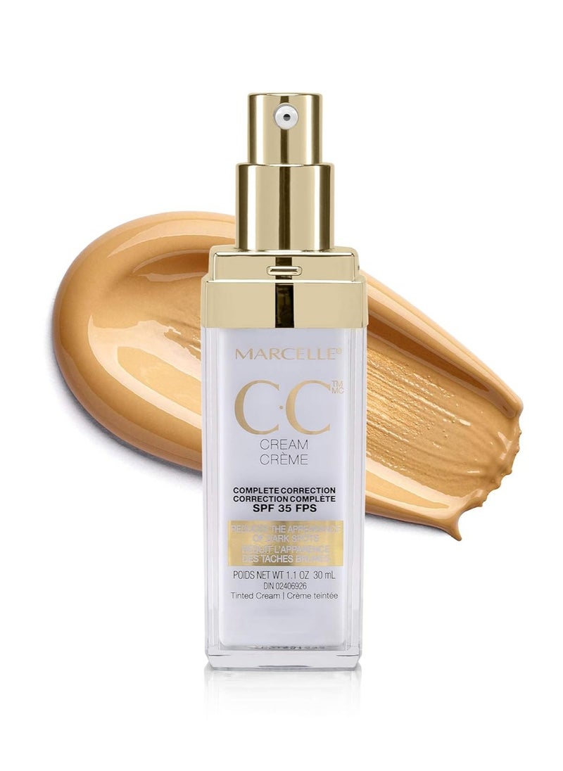 Marcelle CC Cream SPF 35, Golden Glow Universal Tint, Skin Enhancer, Paraben-Free, 1 Fl. Oz.