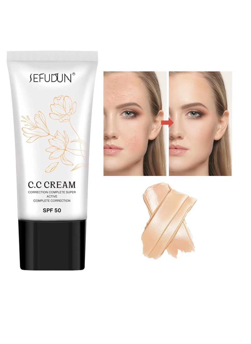 NIFEISHI CC Cream 2 Pack, CC Cream Self Adjusting for Mature Skin, Super Active CC Cream Foundation with SPF 50 for Face and Body Color Correcting