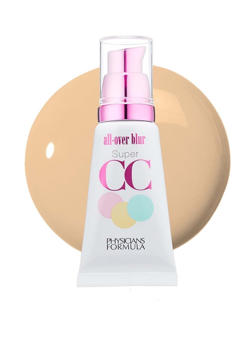 Physicians Formula Super CC+ Cream Foundation, Light Medium, Dermatologist Approved, Color-Correction and Care All-Over Blur CC Cream