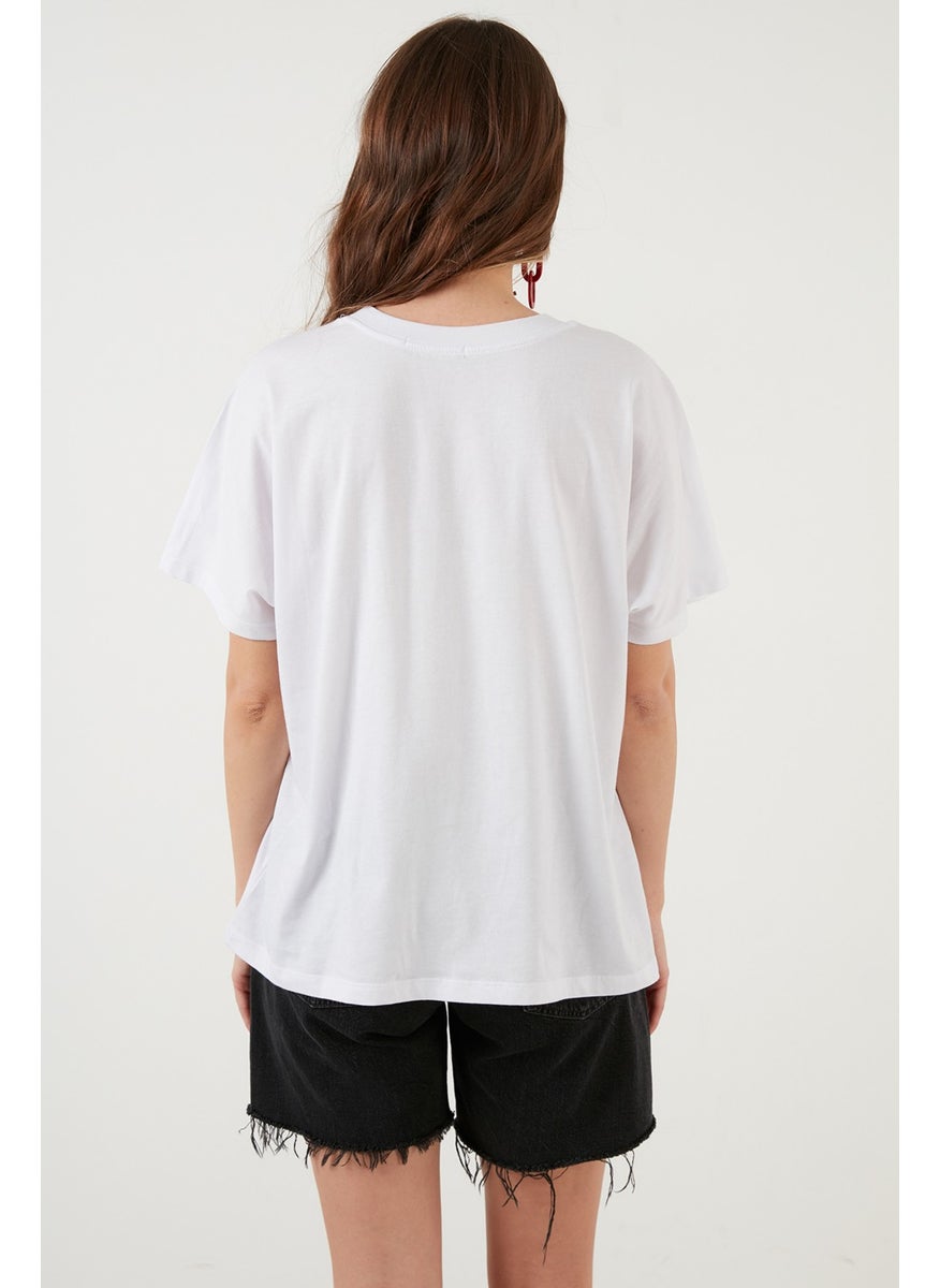 Oversize Cotton Crew Neck Basic T Shirt Women's T Shirt 5864489