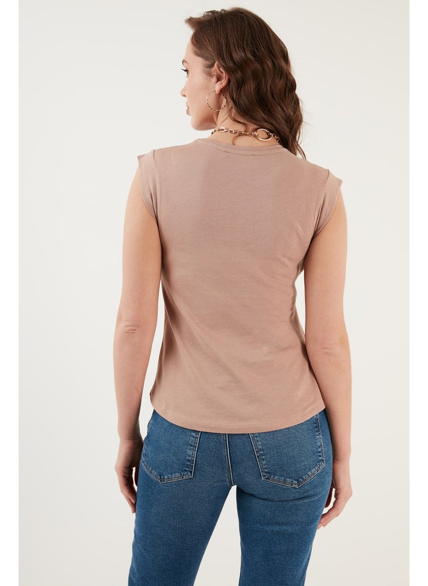 Cotton Crew Neck Sleeveless Basic T Shirt Women's T Shirt 5864201