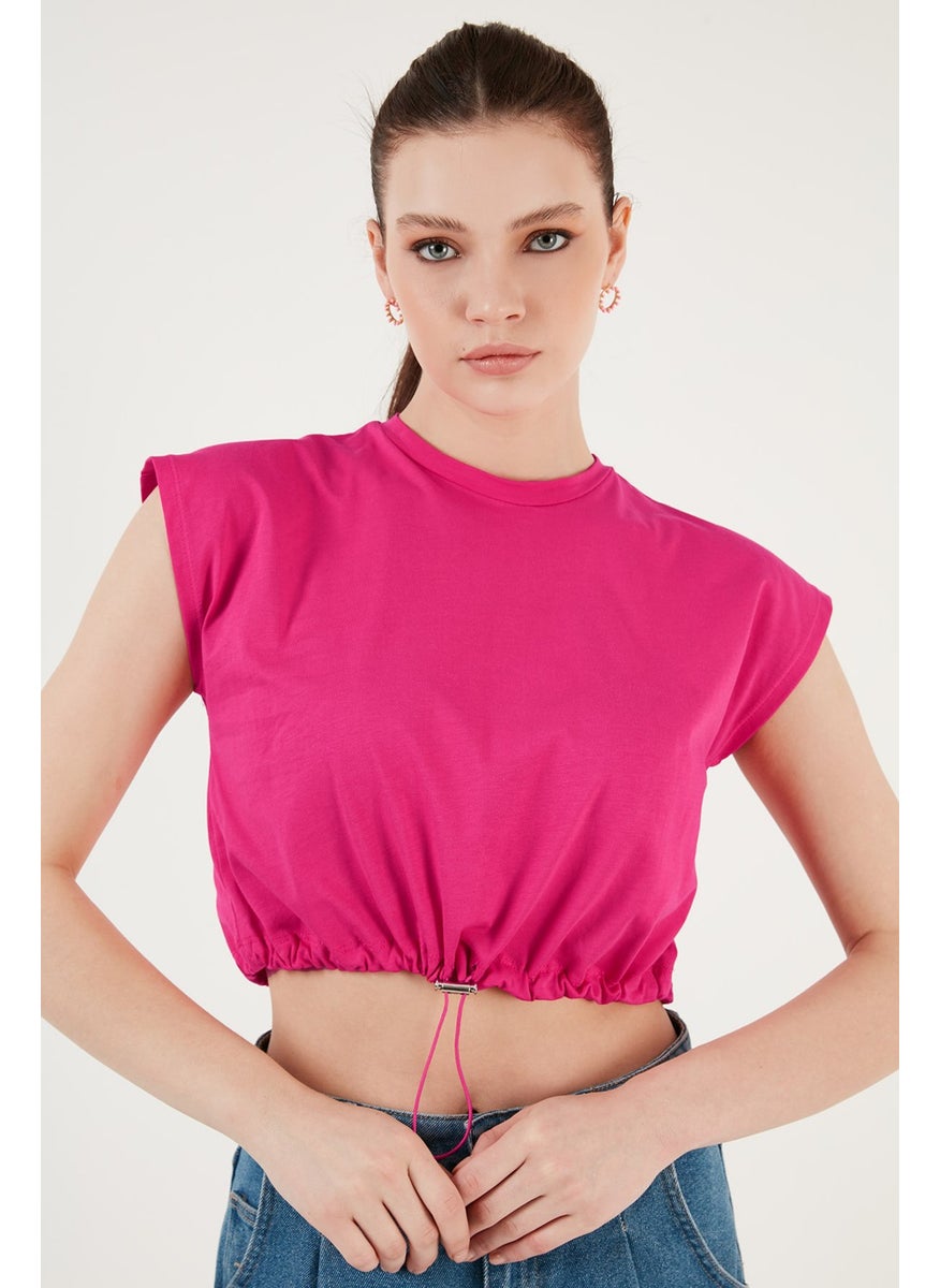 Crew Neck Cotton Crop T Shirt Women's T Shirt 5865587