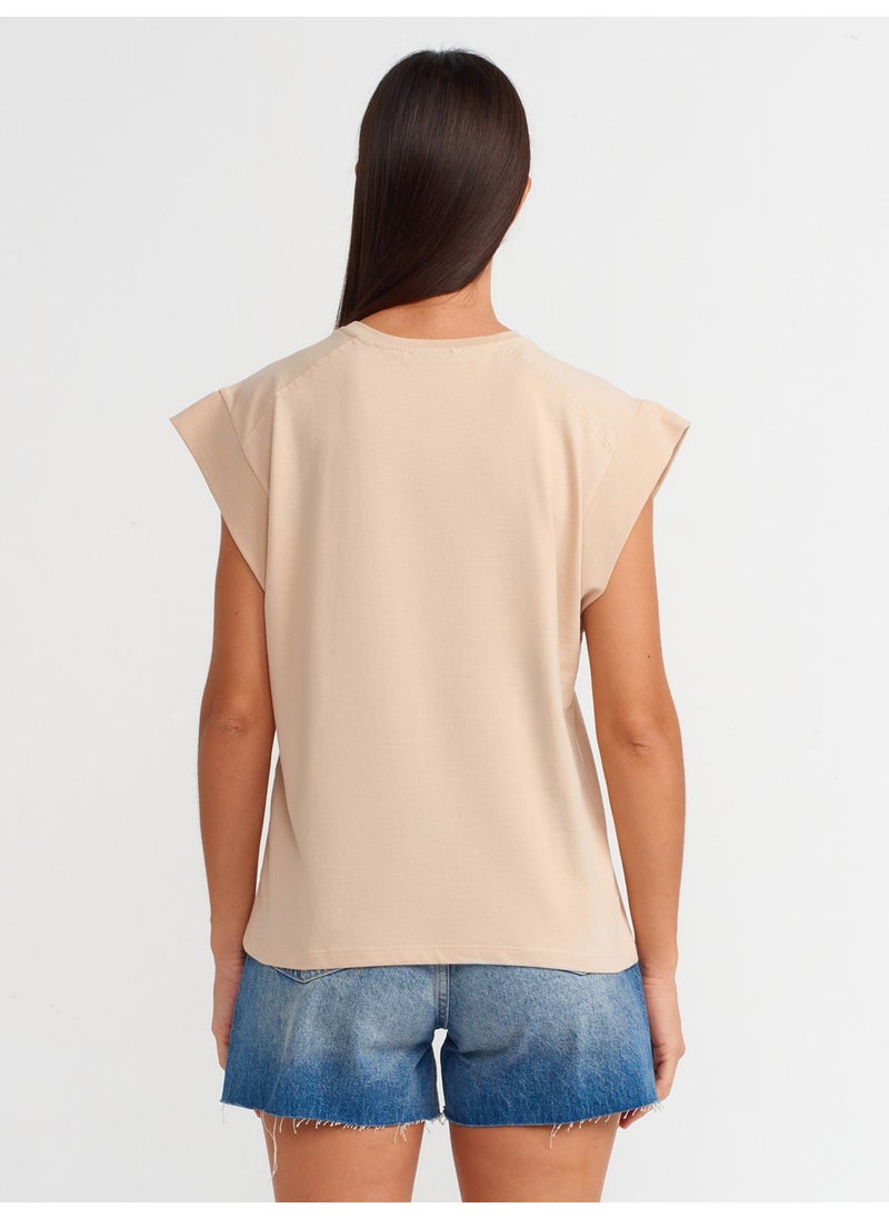 30724 Cotton T-Shirt-Light Beige