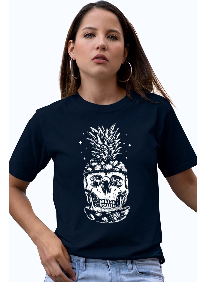 Pineapple Head Navy Blue Short Sleeve Women's T-Shirt