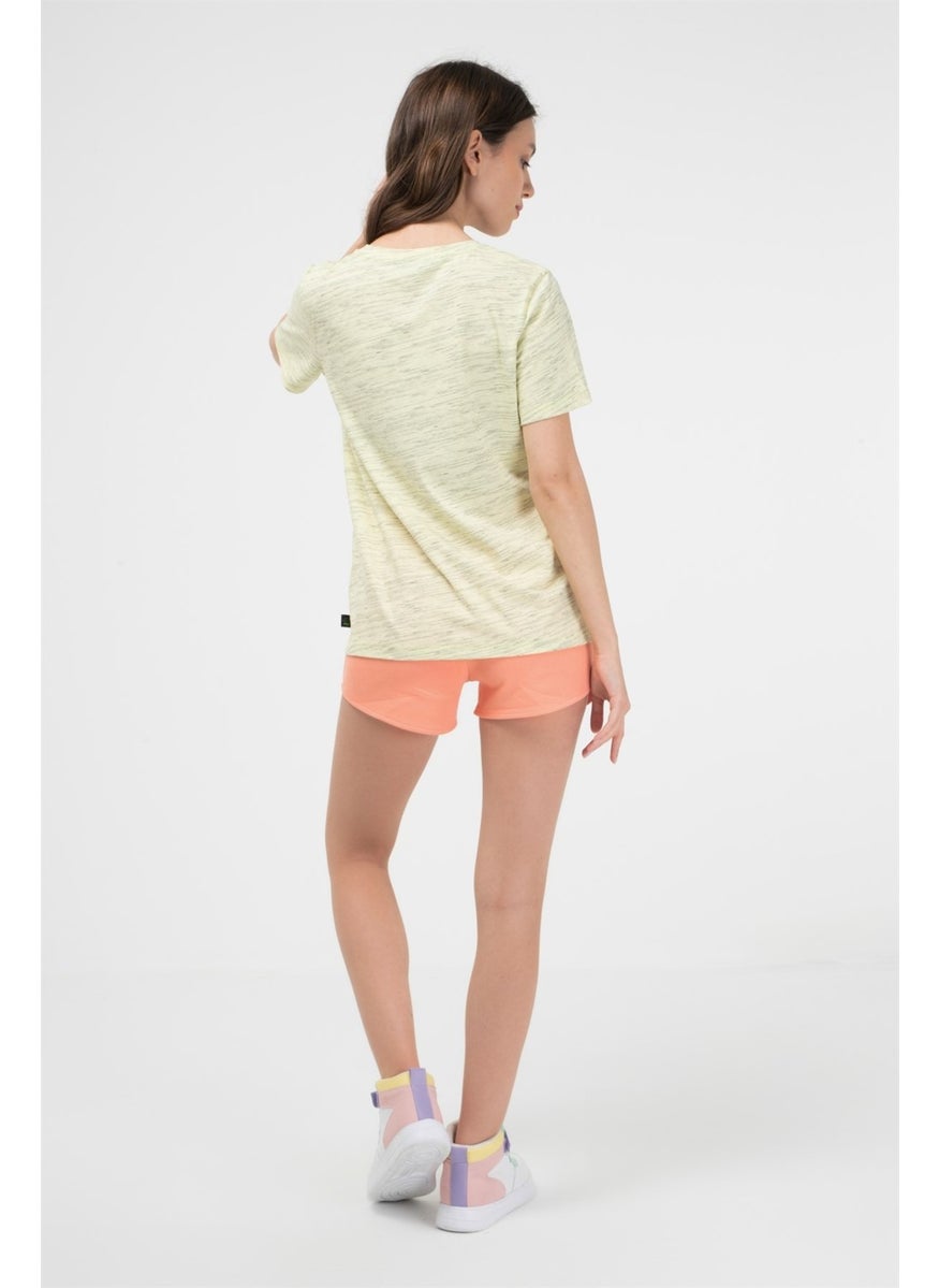 Yellow Color Black Fleece Women's Short Sleeve T-Shirt