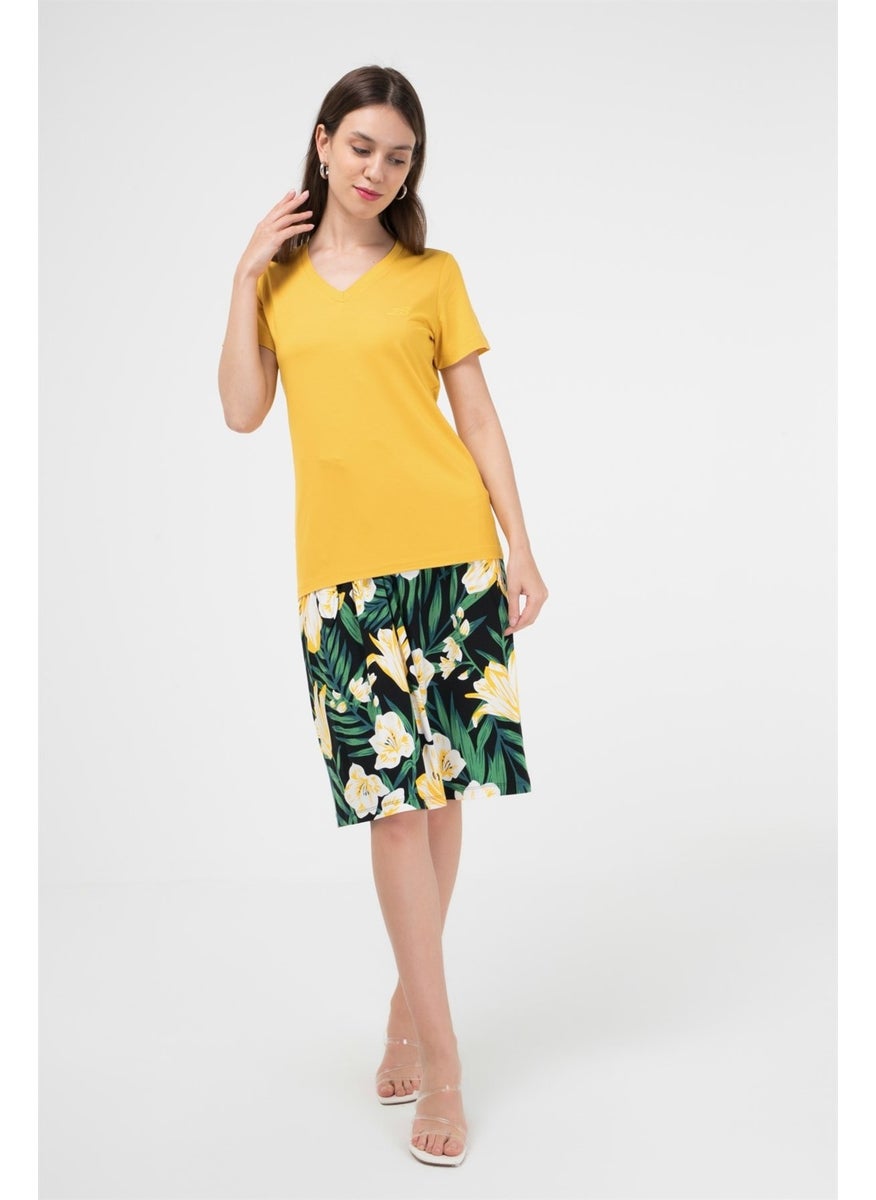 Viscose V Neck Women's T-Shirt