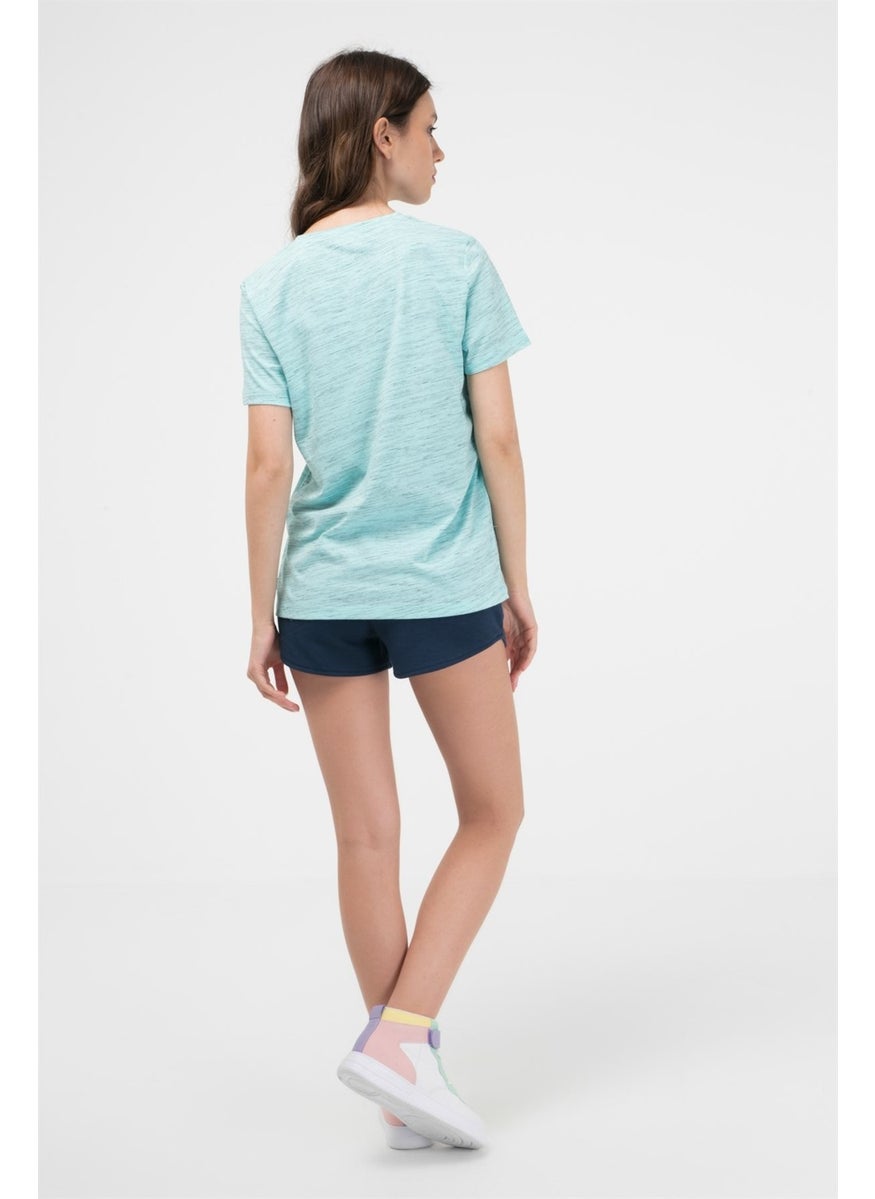 Blue Color Black Fleece Women's Short Sleeve T-Shirt