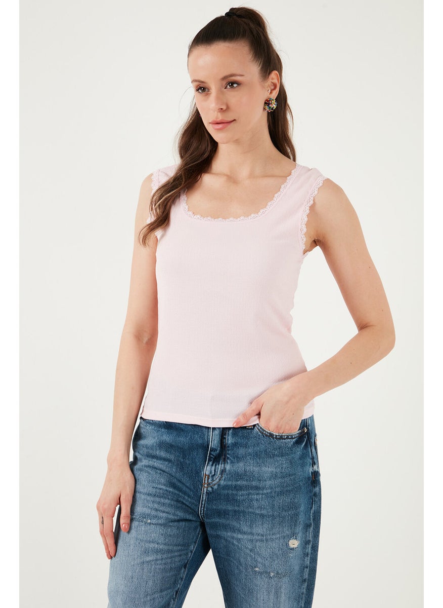 Slim Fit Thick Strap Lace Square Collar Wrinkled Athlete Women's Athlete 5864979