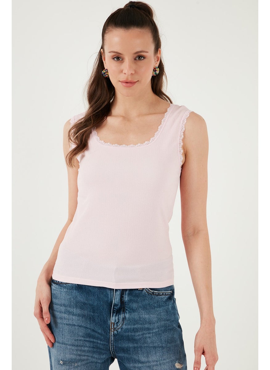Slim Fit Thick Strap Lace Square Collar Wrinkled Athlete Women's Athlete 5864979
