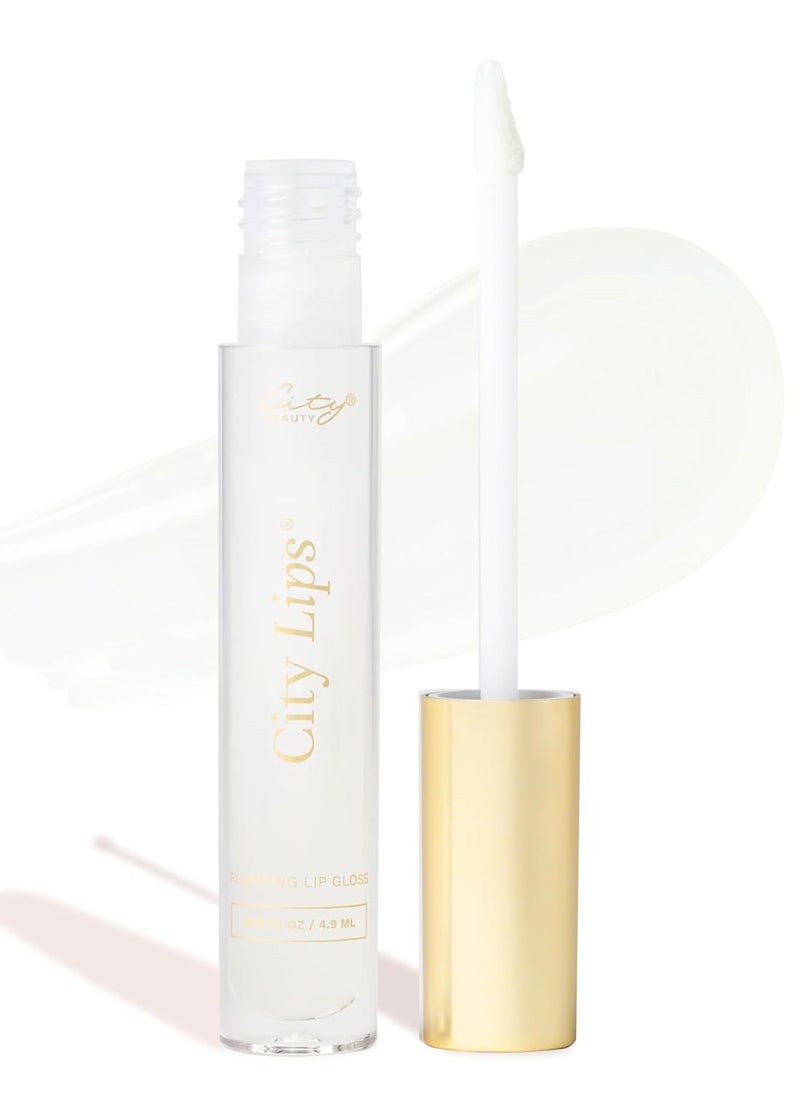 City Beauty City Lips Clear - Plumping Lip Gloss - Hydrate & Volumize - High Shine Lip Plumper - Hyaluronic Acid & Peptides Visibly Smooth Lip Wrinkles - Cruelty-Free