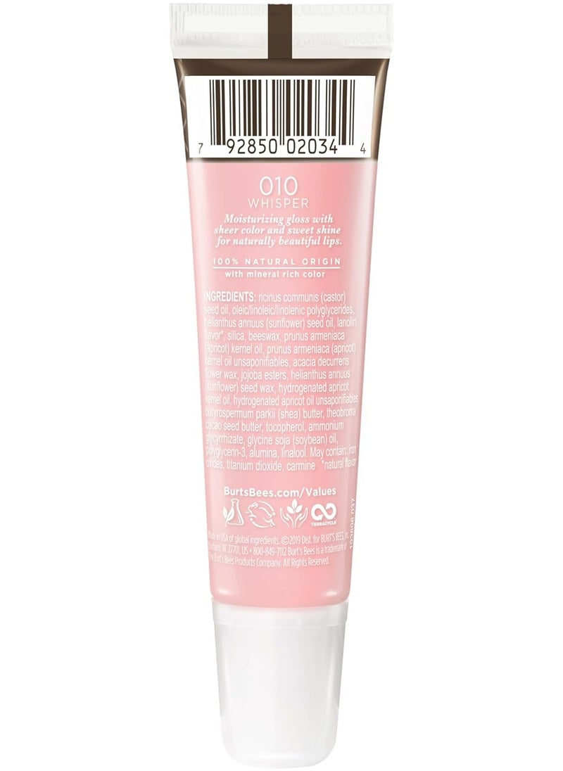 Burt's Bees Lip Gloss, Lip Shine for Women, 100% Natural Makeup, Whisper