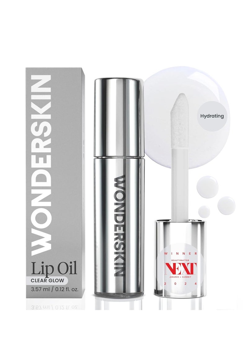 Wonderskin Lip Oil - Lip Rehab Serum Oil, Hydrating and Moisturizing Clear Lip Oil for Dry Lips - Natural, Vegan and Non-sticky Lip Gloss Oil