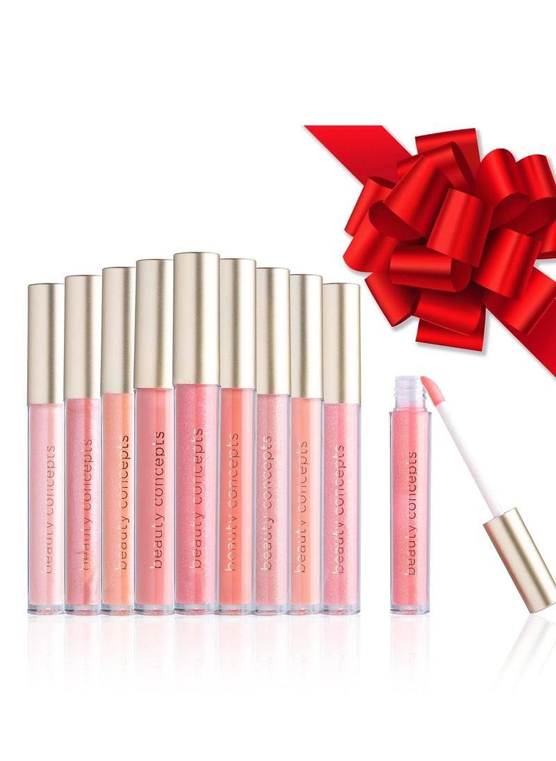 Beauty Concepts Lip Gloss Collection – Shimmering, Glossy Lip Makeup Set for a Radiant Finish, Pink Colors Collection