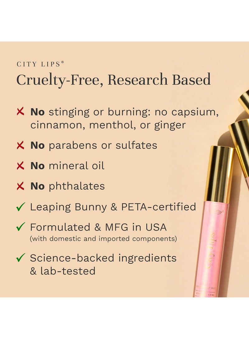 City Beauty City Lips Plumping Lip Gloss - High-Shine Gloss for Fuller, Younger-Looking Lips | Hydrating & Smoothing Lip Treatment Hyaluronic Acid