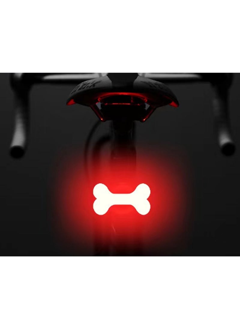 Red Light Bone Taillight Bicycle Taillight Outdoor High Brightness Safety Warning Light Flashing Light, Road Bike Mountain Bike Night Riding Safety Equipment