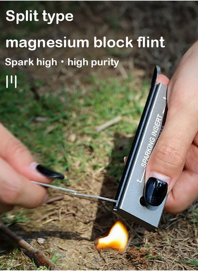 Simplified outdoor equipment survival, waterproof magnesium rod, flint, camping survival, lighter, and magnesium block