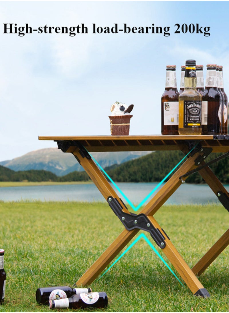 Simple and Portable Carbon Steel Egg Roll Table Folding Table for 1-2 People, Suitable for Camping, Seaside, and Outdoor Activities 60*60*45CM