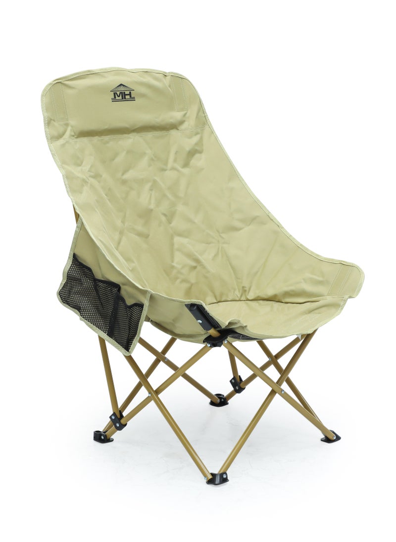 High-Back Camping Chair MH-1105 for Adults and Kids – Folding Portable Beach Chair with Sturdy Frame, Lightweight Design, and Ergonomic Comfort, Ideal for Outdoor Camping, Picnics, and Beach Trips