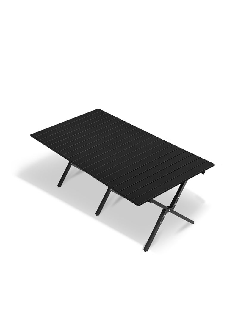 Simple and Portable Carbon Steel Egg Roll Table Folding Table for 6 People, Suitable for Camping, Seaside, and Outdoor Activities 60*120*45CM