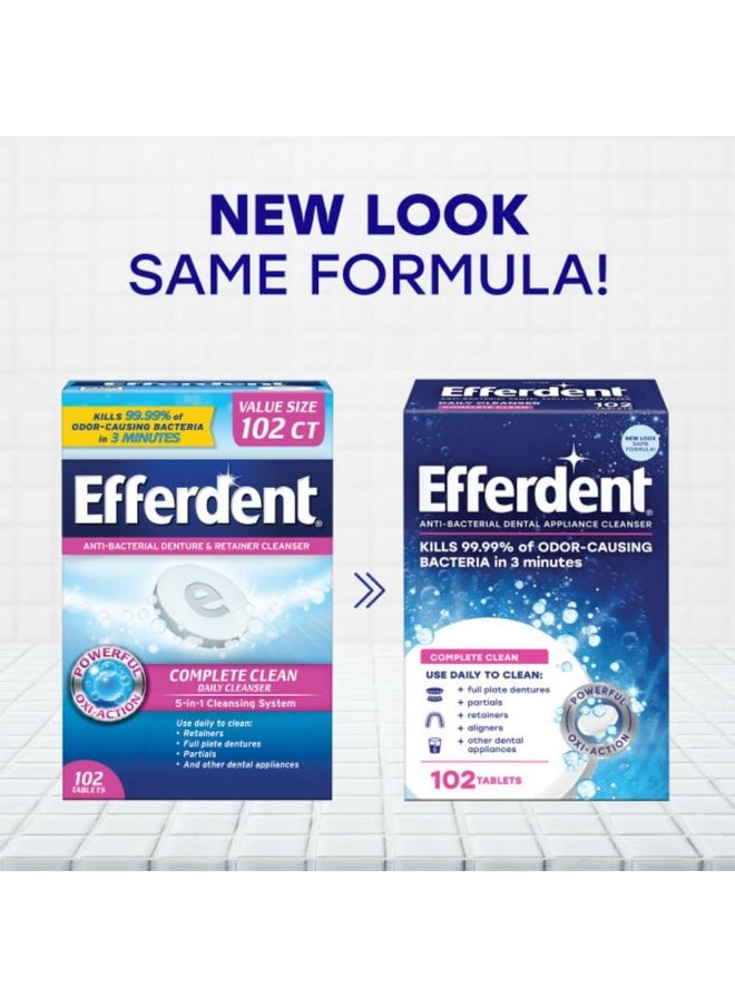Original Anti-Bacterial Denture Cleanser Tablets, 102 Count By Efferdent