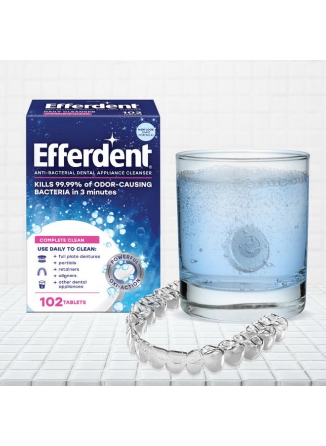 Original Anti-Bacterial Denture Cleanser Tablets, 102 Count By Efferdent