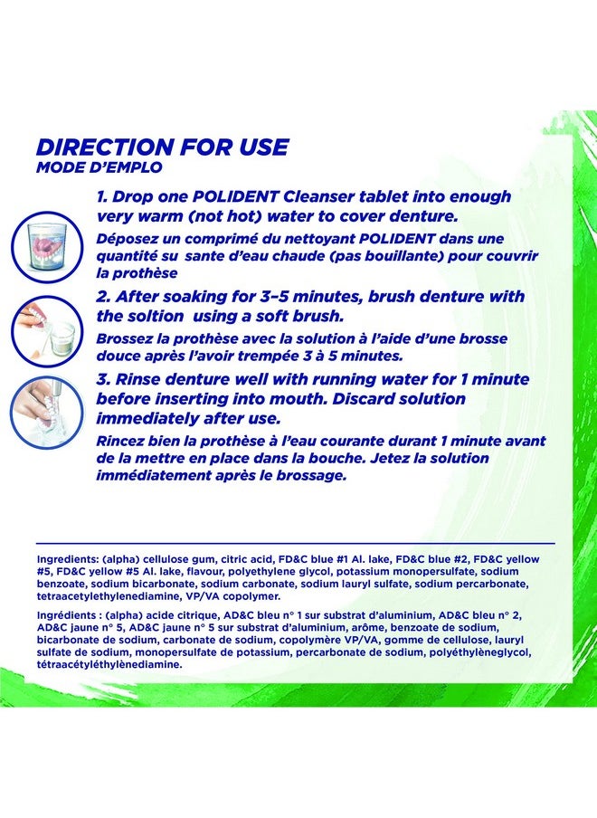 Denture Cleanser, 3 Minute, 40 Tablets