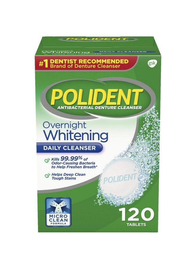Overnight Whitening Denture Cleanser 120 Tablets (Pack Of 2)