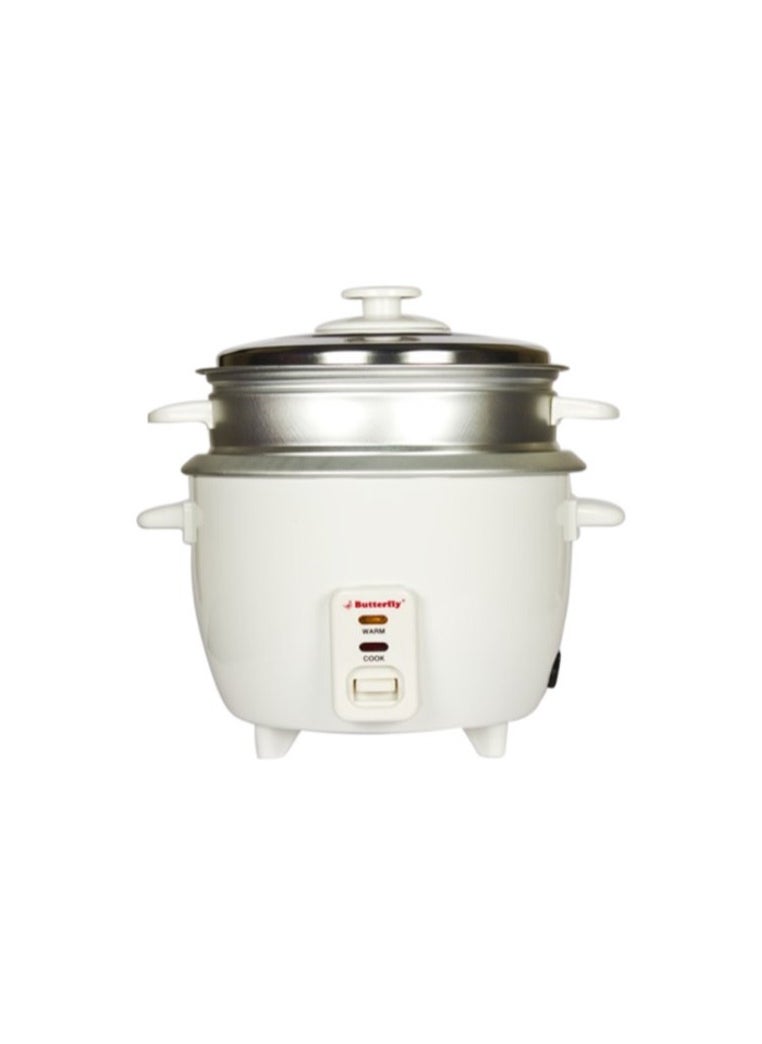 Butterfly Krc-07 1.0-Litre 400-Watt Cylindrical Electric Cooker (White), 1 Liter