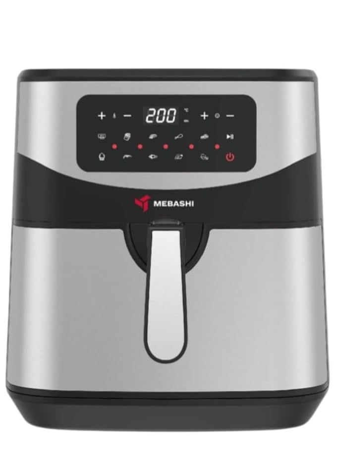 MEBASHI Air Fryer, 9.2 L Capacity, Digital Touch Screen,1800W, Glass Window, Black Steel (ME-AF985)