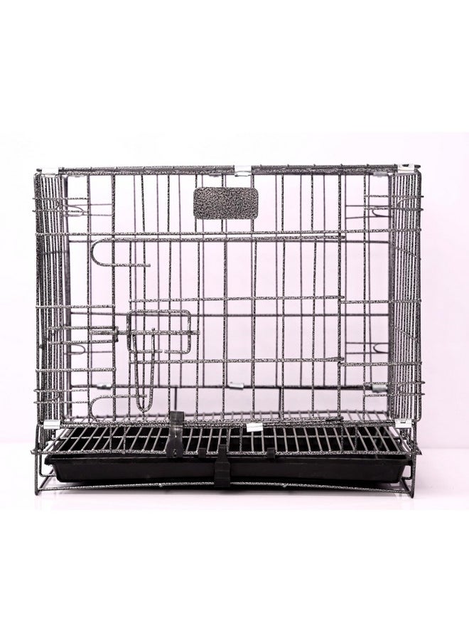 Silver Black Cage/Crate/Kennel With Removable Tray For Dogs/Cats, (18Inch)