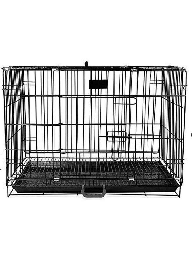 Dog Cage - Powder Coated, Single Door Folding Metal Cage/Crate/Kennel With Removable Tray And Paw Protector For Dogs, Cats And Rabbits - 18 Inch - Black Antic Silver Color