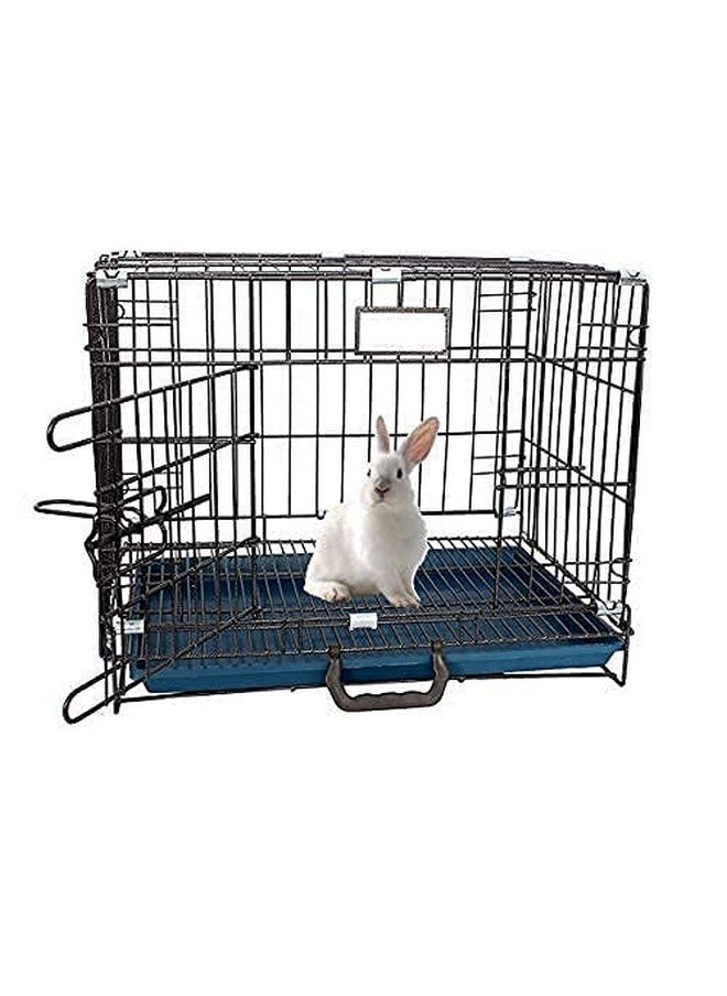 Dog Cage - Powder Coated, Single Door Folding Metal Cage/Crate/Kennel With Removable Tray And Paw Protector For Dogs, Cats And Rabbits - 18 Inch - Black Antic Silver Color