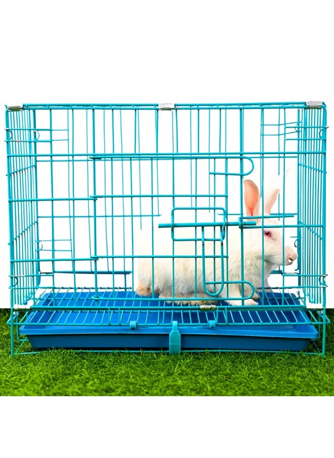 Metal Dog Cage With Removable Tray For Dogs/Rabbit Blue-(18 Inch)