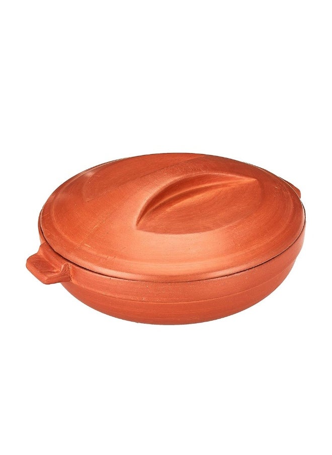 Harmony Earthen Kadai With Lid, Natural - 1.5L