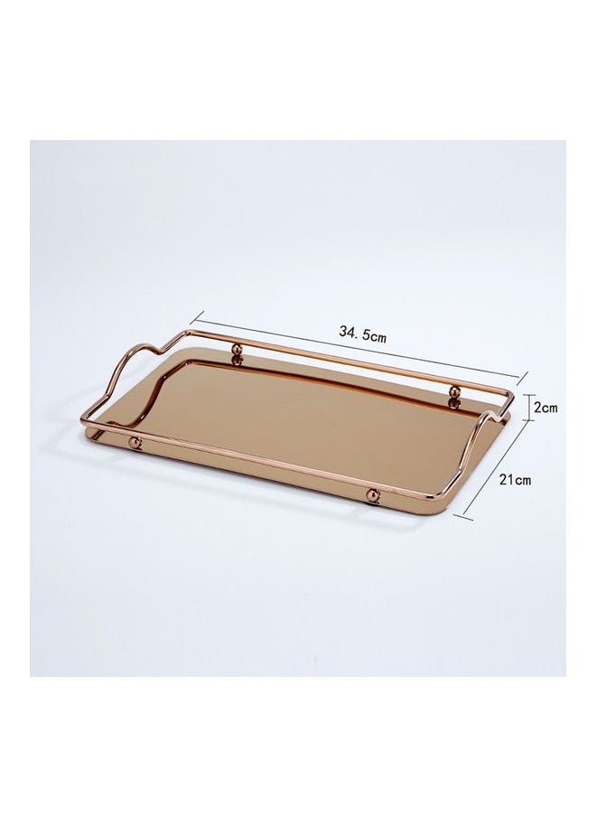 Stainless Steel Rectangle Dim Sum Tray Rose Gold 34.5 x 21cm