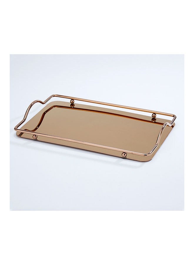 Stainless Steel Rectangle Dim Sum Tray Rose Gold 34.5 x 21cm