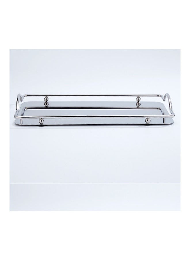 Stainless Steel Rectangle Dim Sum Tray Silver 34.5 x 21cm