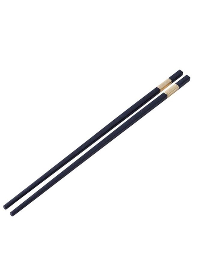 1 Pairs Reusable Chopsticks Dishwasher Safe for Food, BPA-Free, Gift, Smooth Touch, Black and Gold