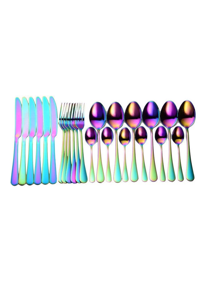 24-Piece Stainless Steel Cutlery Set Multicolour