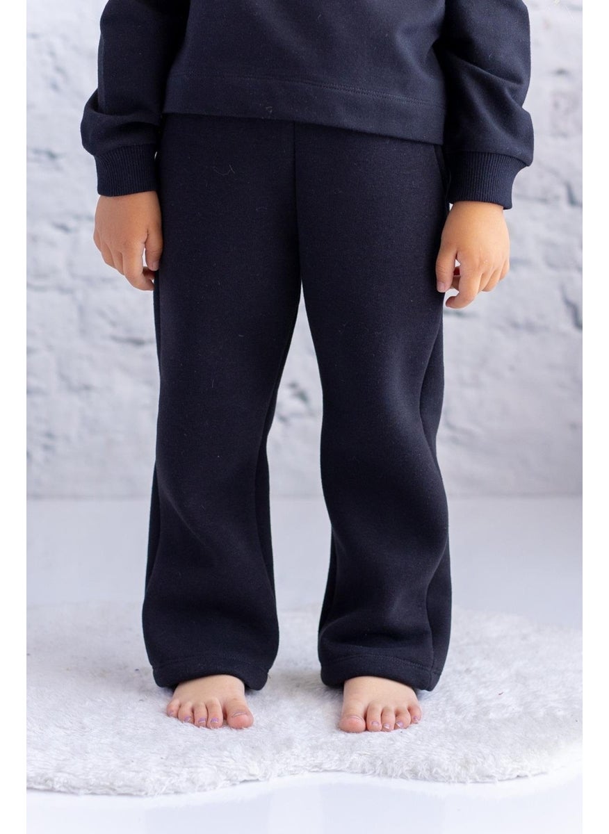 Unisex Kids Basic Tracksuit Bottoms - Black