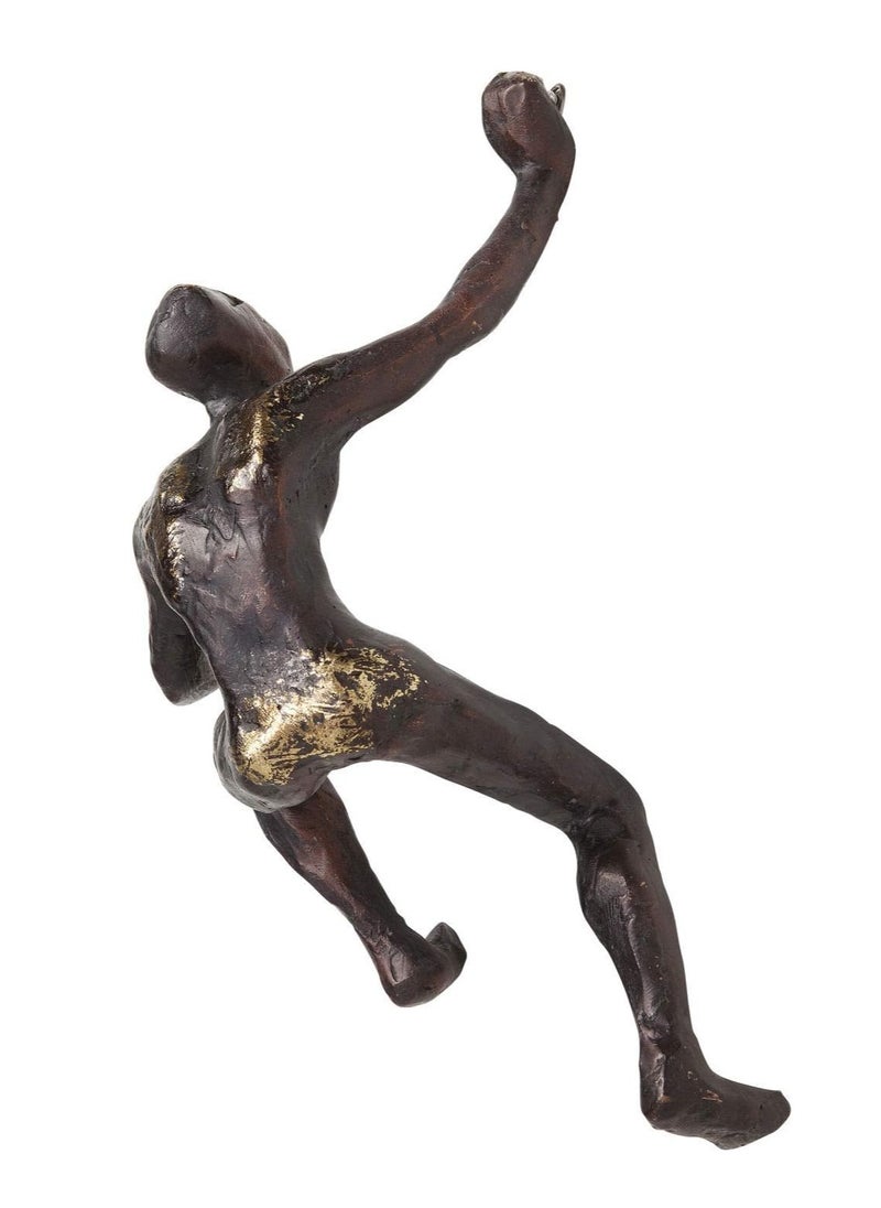 Climber Wall Decoration, Classic Bronze Figure, 14x23cm Motivational Accent for Desks or Bookshelves