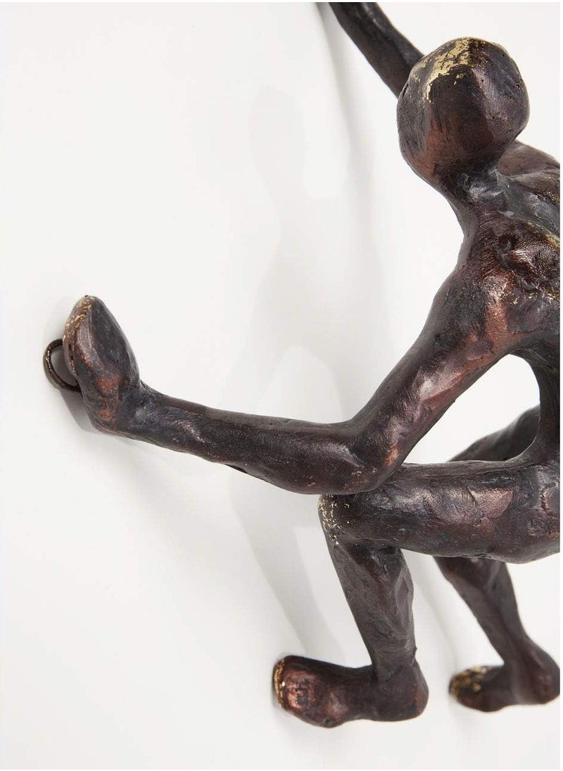 Climber Wall Decoration, Classic Bronze Figure, 14x23cm Motivational Accent for Desks or Bookshelves