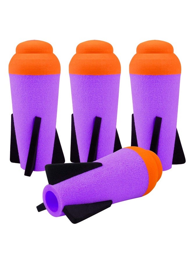 Mega Missile Refill For Nerf N-Strike Elite Series, 4Packs, Compatible Darts Mega Missile Refill Bullets Foam Rockets For Nerf Party (Purple)