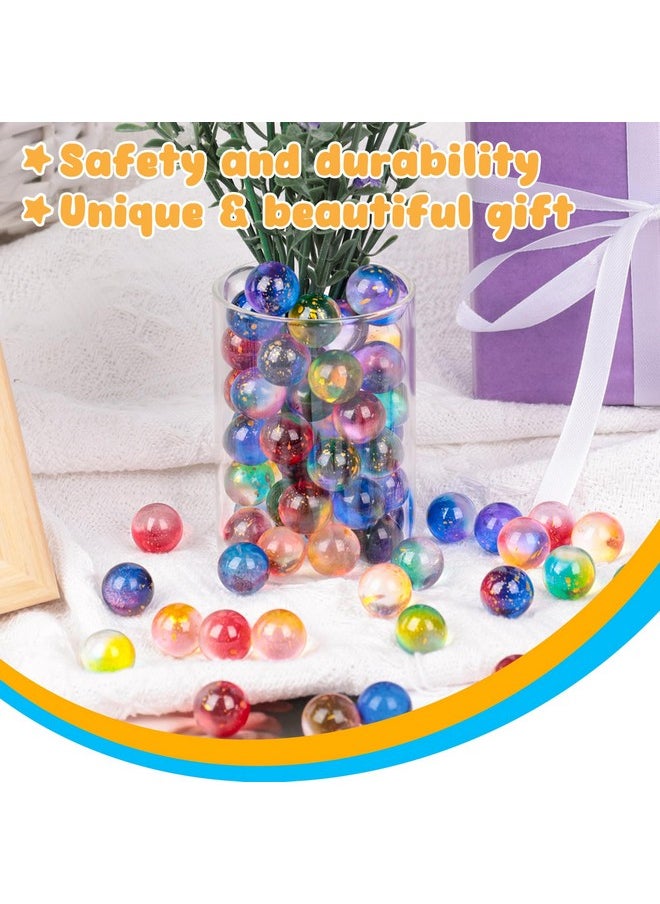 35Pcs Colorful Glass Marbles, Round Marble Beads Decorative Glass Gems For Collectable Kids Marble Games Home Decoration