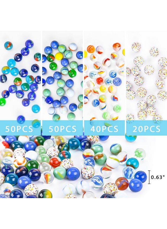 160Pcs Color Mixing Glass Marbles, 5/8