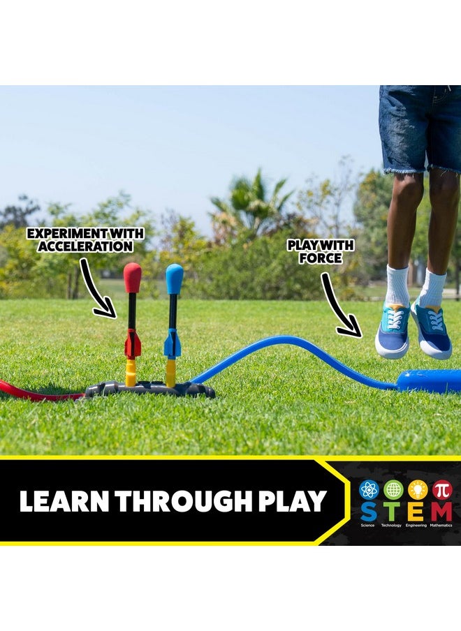 Original Dueling Rocket Launcher For Kids, 8 Rockets - Fun Backyard & Outdoor Kids Toys Gifts For Boys & Girls -Toy Foam Blaster Set Soars 200Ft - Multi-Player Launcher Stand