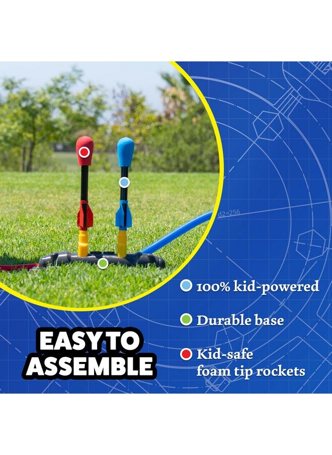 Original Dueling Rocket Launcher For Kids, 8 Rockets - Fun Backyard & Outdoor Kids Toys Gifts For Boys & Girls -Toy Foam Blaster Set Soars 200Ft - Multi-Player Launcher Stand