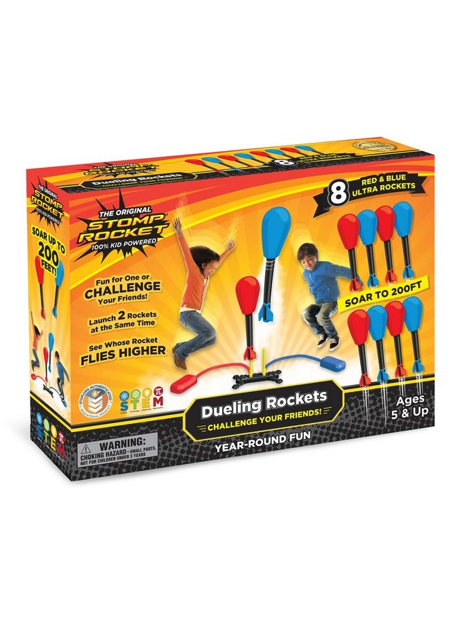 Original Dueling Rocket Launcher For Kids, 8 Rockets - Fun Backyard & Outdoor Kids Toys Gifts For Boys & Girls -Toy Foam Blaster Set Soars 200Ft - Multi-Player Launcher Stand
