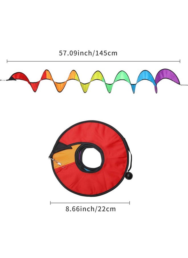 4 Pieces Rainbow Curlie Spinner Rainbow Wind Spinner Colorful Hanging Rainbow Wind Twister For Outdoor Indoor Decoration (57 Inch)