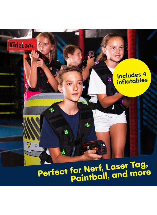 Inflatable Bunkers Set - Barrels For Laser Tags, Blast Guns & Paintball - Inflatable Paintball Battle And Outdoor War Zone Bunker Toys - Easy Set Up Army Party And Laser Tag Battle Gun Game